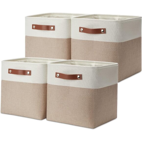 11 inch Cube Storage Bins Large Collapsible Grey Storage Baskets for Square Cub